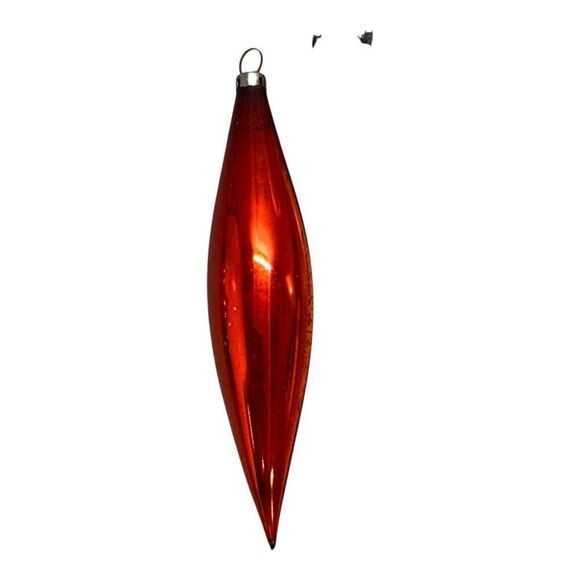 Vintage Mercury Glass Teardrop Ornament Czech Republic Red Christmas 5" Large - Picture 6 of 7